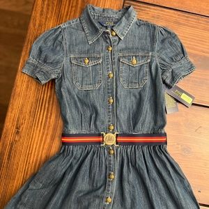 NEW - POLO Ralph Lauren Girls Chambray Dress Size 7
